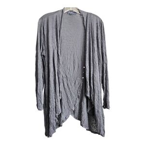 Newport Gray Waterfall Cardigan Sweater, Medium